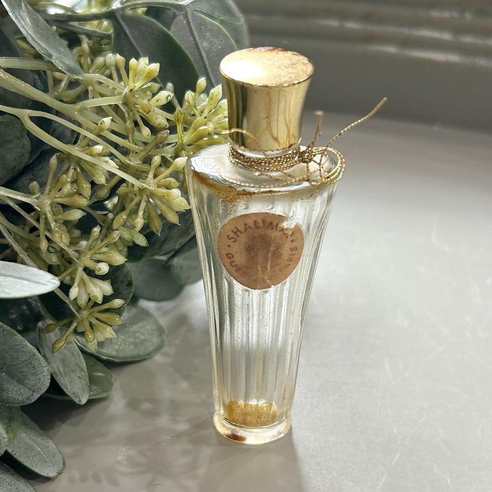 Vintage Shalimar Perfume Bottle Guerlin Paris 1950s 3" Tall (Empty Bottle)